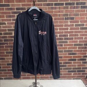 Vintage Snap On Black Windbreaker Jacket for Men